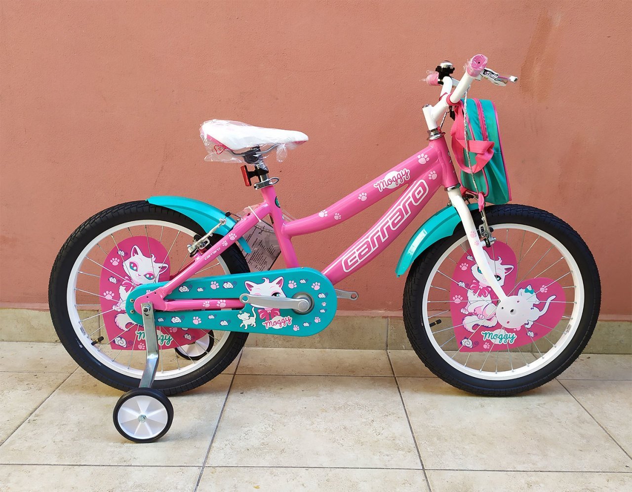 CARRARO MOGGY 20 ÇOCUK BİSİKLETİ PEMBE-BEYAZ-TURKUAZ