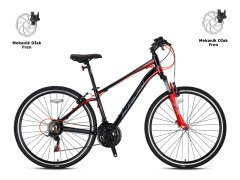 Kron TX75 28 Jant Şehir Bisikleti 18 - 21 Vites - M.Disk -  Siyah-Füme/Kırmızı