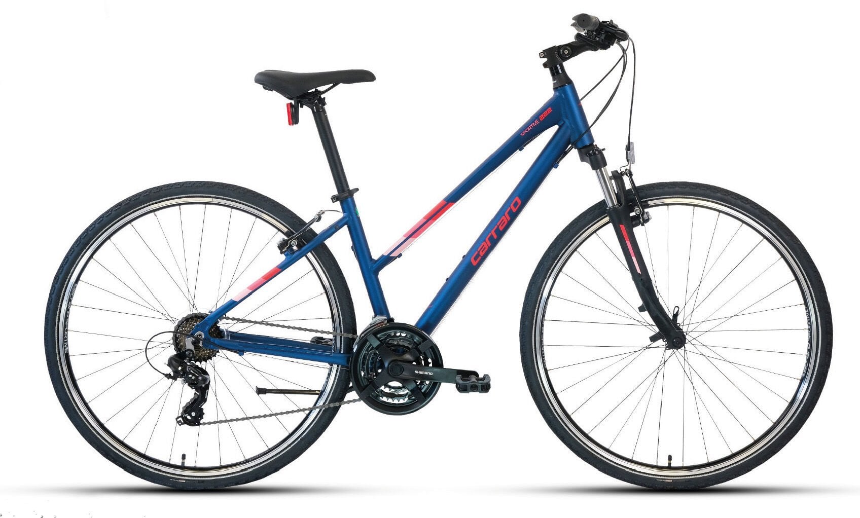 CARRARO SPORTIVE 222 ŞEHİR BİSİKLETİ 406H 21-V VB MAT LACİVERT- NAR CICEGI (KIRMIZI)