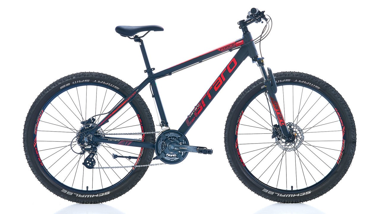 CARRARO FORCE 750 27.5 JANT DAĞ BİSİKLETİ 432H 24-V HD MAT SİYAH-KIRMIZI-GÜMÜŞ