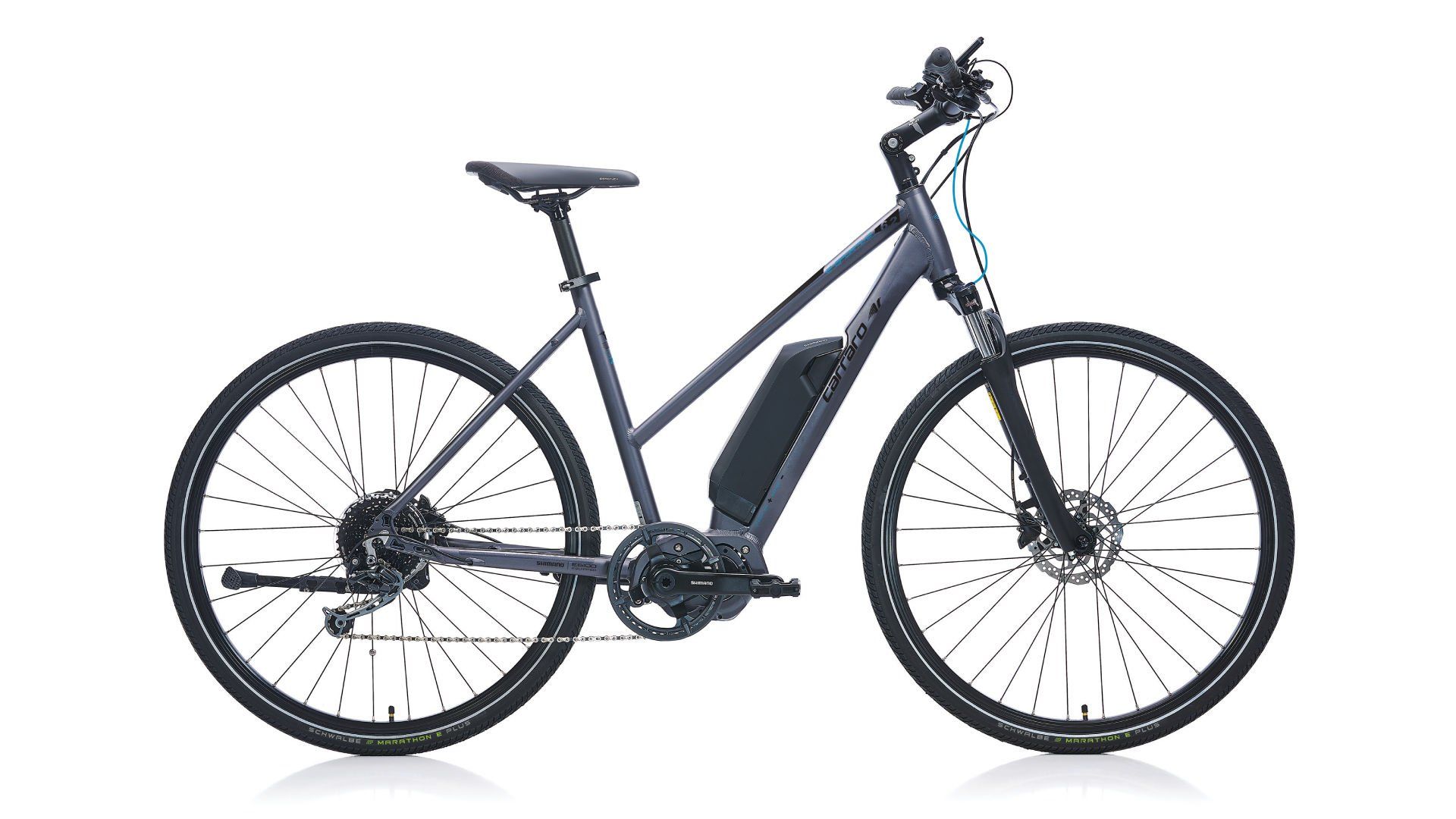 CARRARO E-SPORTIVE 6.2 ELEKTRİKLİ ŞEHİR BİSİKLETİ 480H 9-V HD MAT ANTRASİT-SİYAH-MAVİ