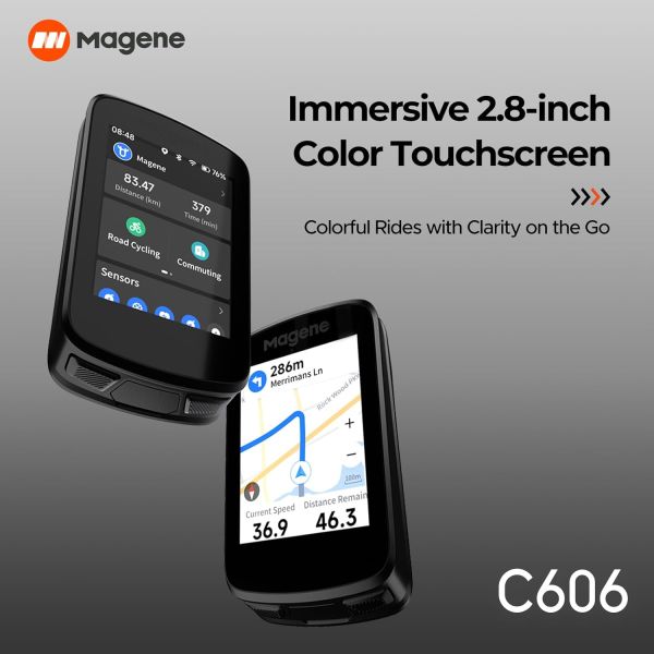 MAGENE C606 GPS BİSİKLET BİLGİSAYARI RENKLİ EKRAN SİYAH