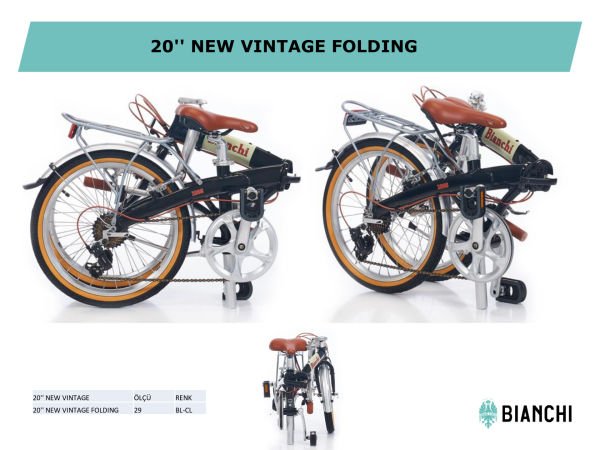 BIANCHI NEW FOLDING VINTAGE KATLANIR BİSİKLET 290H 7-V VB BLACK