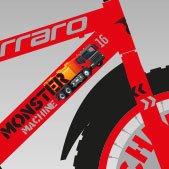 CARRARO MONSTER 16 ERKEK ÇOCUK BİSİKLETİ 220H 1V KIRMIZI-GRİ-SİYAH