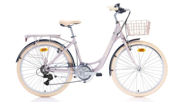 CARRARO JULIET 26 KADIN ŞEHİR BİSİKLETİ 430H 21-V VB MAT METALİK PEMBE-KROM-KREM