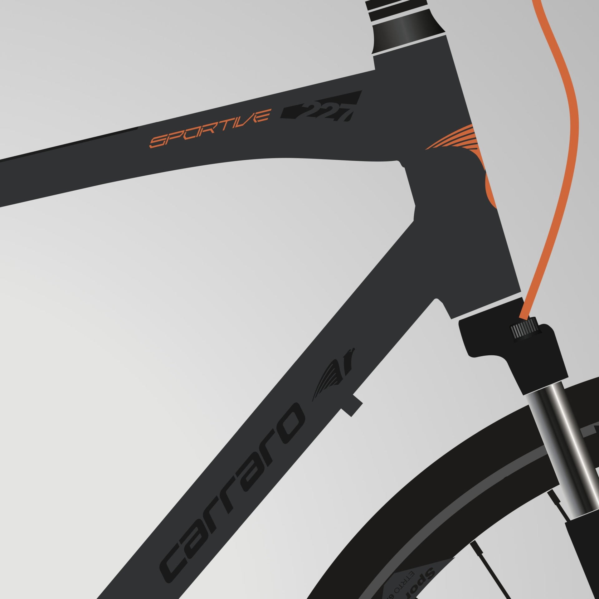 CARRARO SPORTIVE 227C ŞEHİR BİSİKLETİ 457H 18-V HD MAT ANTRASİT-SİYAH-TURUNCU